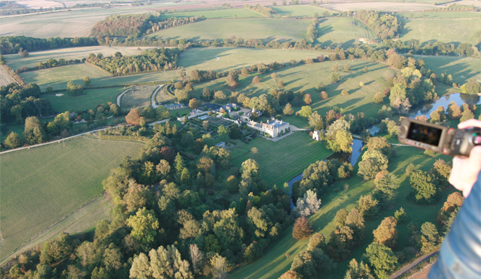 Aerial photograph and view of the Grade II listed Georgian country mansion at Holywell Hall a few miles from the charming Lincolnshire village of Castle Bytham. A browse of Wikipedia show that the house has its own church dedicated to St Wilfrid, a dovecote, orangery, palladian stables and a venerated spring.