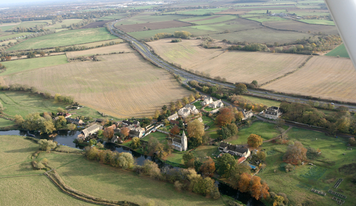 Aerial photograph and views of Lincolnshire villages built in the local stone can be taken on hot air balloon rides. Manthorpe, Belton, West Deeping, Market Deeping the list is long and you are sure to fly over one on your balloon flight.