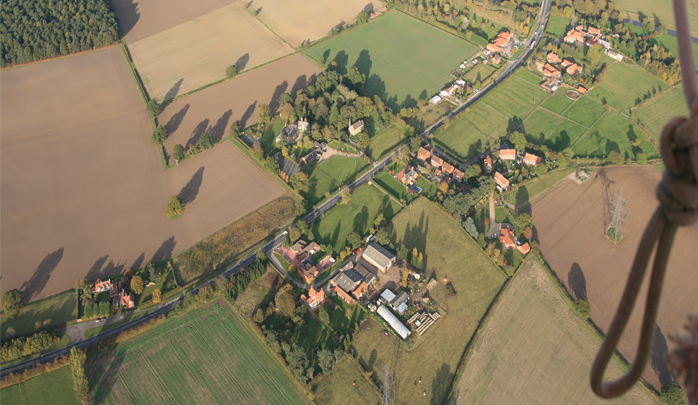 Carrying on from Elvington, as the wind blows eastwards towards Hull your balloon flight may drift along the Hull Road and local villages such as Wilberfoss, Kexby, Pocklington or Stamford Bridge. The estuary of Humber may well be visible before your balloon ride landing perhaps near Market Wieghton or Howden