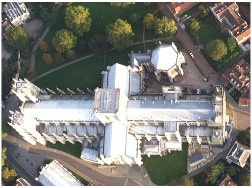 We don&rsquo;t often get this close to York Cathedral but this great aerial view shows the detail of the Minster&rsquo;s roof, stated as one of the finest Gothic cathedrals in Europe